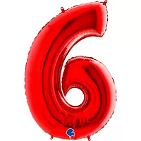 Foliová číslice - červená 6