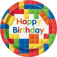 Papírové talíře Stavebnice Lego Happy Birthday 23 cm - 8 ks