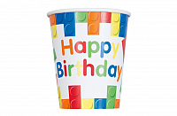 Papírové kelímky Stavebnice Happy Birthday 8 ks