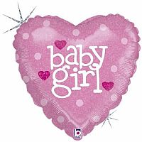 Fóliový balónek Baby-Girl Srdce 46cm