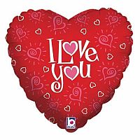 Foliový balonek srdce - srdíčka - I love you 45 cm