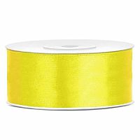 Saténová stuha žlutá 25 mm x 25 m