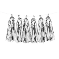 Girlanda střapce stříbrné - 150 cm