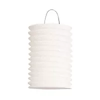 Závěsný lampion válec - bílý 16 cm