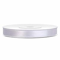Saténová stuha bílá 6 mm x 25 m