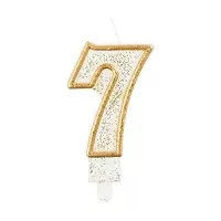 Svíčka narozeninová číslice 7 zlatá