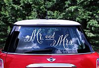 Nalepovací nápis na auto - Mr and Mrs