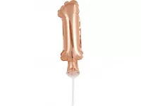 ČÍSLICE NA DORT nafukovací - 1 rose gold - 13cm
