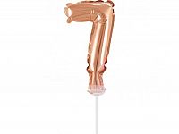 ČÍSLICE NA DORT nafukovací - 7 rose gold - 13cm