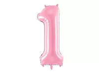 Foliová číslice - růžová 1 - 86 cm