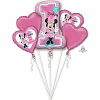Sada foliových balonků 1st birthday Minnie - 5 ks