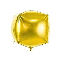 Foliový balonek krychle zlatá 35 cm