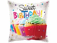 Foliový balonek Polštář - Cupcake narozeniny 46 cm