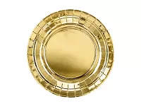Papírové talířky metalické zlaté 18 cm - 6 ks