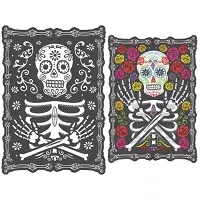 Halloweenská dekorace měnící obraz - Day of the dead 45 x 30 cm