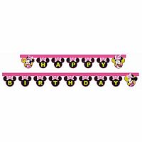 Party nápis Minnie Helpers Happy Birthday 200 cm
