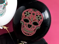 Latexové balonky černé Dia de los Muertos 6 ks