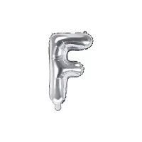 Foliové písmeno F stříbrné 35 cm