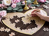 Svatební kniha hostů puzzle - srdce 45 x 35 cm