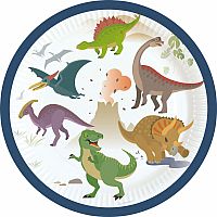 Papírové talířky Happy Dino 18 cm - 8 ks