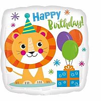 Foliový balonek Lev Happy Birthday 43 cm
