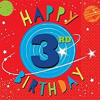 Papírové ubrousky Vesmír - 3rd birthday 16 ks