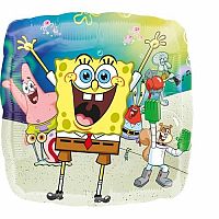 Foliový balonek čtverec Sponge Bob 43 cm