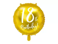 Foliový balonek zlatý - 18th Birthday - 45 cm
