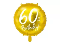 Foliový balonek zlatý - 60th Birthday - 45 cm