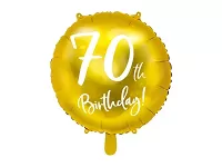 Foliový balonek zlatý - 70th Birthday - 45 cm