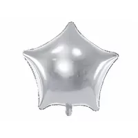 Foliový balonek hvězda stříbrná 48 cm - balené