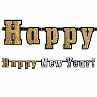 Party nápis silvestrovský holografický Happy New Year 142 cm