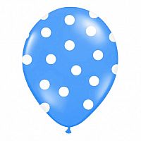 Latexový balonek s puntíky modrý 30 cm
