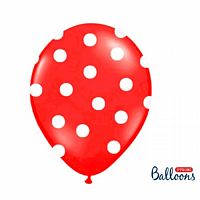 Latexový balonek s puntíky červený 30 cm
