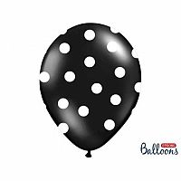 Latexový balonek s puntíky černý 30 cm