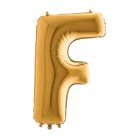 Foliové písmeno F zlaté 102 cm