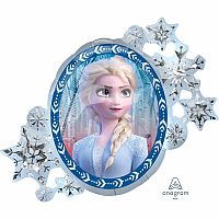 Foliový balonek ovál Frozen 2 zrcadlo - 76 x 66 cm