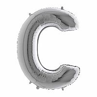 Foliové písmeno C stříbrné 102 cm