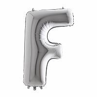 Foliové písmeno F stříbrné 102 cm