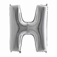 Foliové písmeno H stříbrné 102 cm