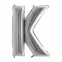Foliové písmeno K stříbrné 102 cm
