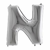 Foliové písmeno N stříbrné 102 cm