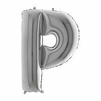 Foliové písmeno P stříbrné 102 cm