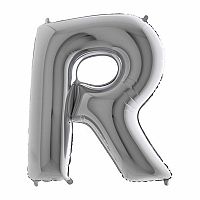 Foliové písmeno R stříbrné 102 cm