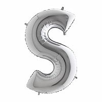 Foliové písmeno S stříbrné 102 cm