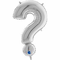 Foliový symbol Otazník ? stříbrný 102 cm