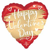 Foliový balonek Satin Luxe golden - Happy Valentýn 43 cm