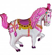 Fóliový balónek MINI Kůň Růžový Cirkusový 35cm