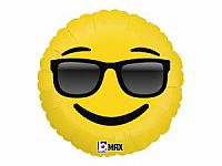 Fóliový balónek Emoji s brýlemi 46cm