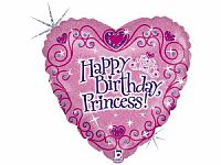 Fóliový balónek Korunka HB Princezno! srdce 46 cm